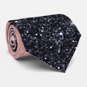 黒モダン色とピンクのグリッターの輝き ネクタイ (ロール)