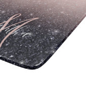 黒モダン色とピンク色のグリッターのスパークル名 カッティングボード (角)