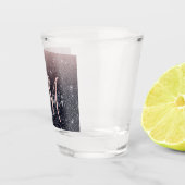 黒モダン色とピンク色のグリッターのスパークル名 ショットグラス (右)