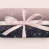 黒モダン色とピンク色のグリッターのスパークル名 ラッピングペーパー