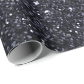 黒モダン色とピンク色のグリッターのスパークル名 ラッピングペーパー (ロールコーナー)