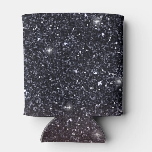 黒モダン色とピンク色のグリッターのスパークル名 缶クーラー (裏面)