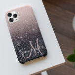黒モダン色とピンク色のグリッターのスパークル名 iPhone 11Pro MAXケース<br><div class="desc">黒モダン色とピンク色のグリッターのスパークル名</div>