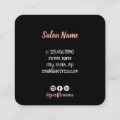 黒モダン色とピンク色の眉 スクエア名刺 (裏面)