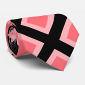 黒モダン色と珊瑚抽象芸術模様 ネクタイ (ロール)