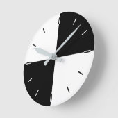 黒モダン色と白のブロック番号なし ラウンド壁時計 (傾斜)