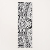 黒モダン色と白の幾何学模様 ヨガマット (正面)