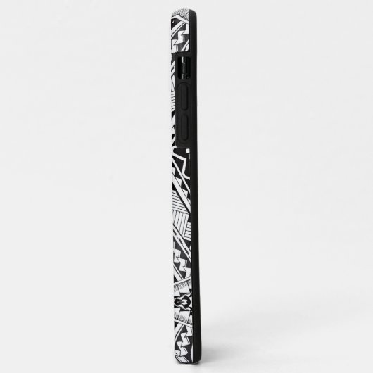 黒モダン色と白の幾何学模様 Case-Mate iPhoneケース (裏面/左)