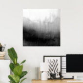 黒モダン色と白の水色のグラデーション ポスター (ホームオフィス)