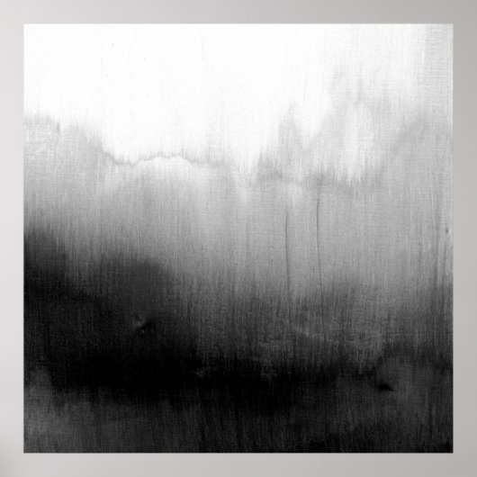 黒モダン色と白の水色のグラデーション ポスター (正面)