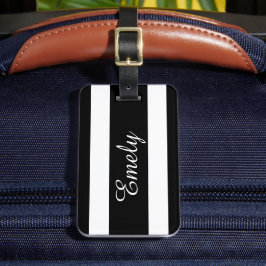 黒モダン色と白ストライプ色のパターン名 ラゲッジタグ