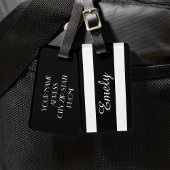 黒モダン色と白ストライプ色のパターン名 ラゲッジタグ