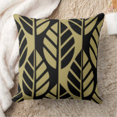 黒モダン色と茶色の離れパターン装飾用クッション クッション (ブランケット)