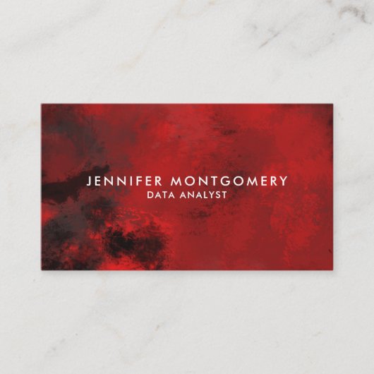 黒モダン色と赤の抽象芸術-クリエイティブ&芸術的 名刺 (正面)