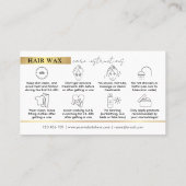 黒モダン色と金ゴールドのWaxingアフターケアの手順 名刺 (裏面)