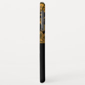 黒モダン色と金ゴールドフローラ |名パーソナライズされた前 Case-Mate iPhoneケース (裏面/左)