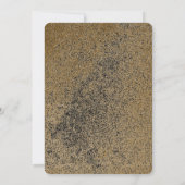 黒モダン色と金ゴールド丸めグラム結婚ズ 招待状 (裏面)