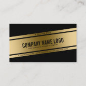 黒モダン色と金ゴールド幾何学的デザイン 名刺 (裏面)