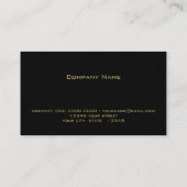 黒モダン色と金ゴールド幾何学的 名刺 (裏面)