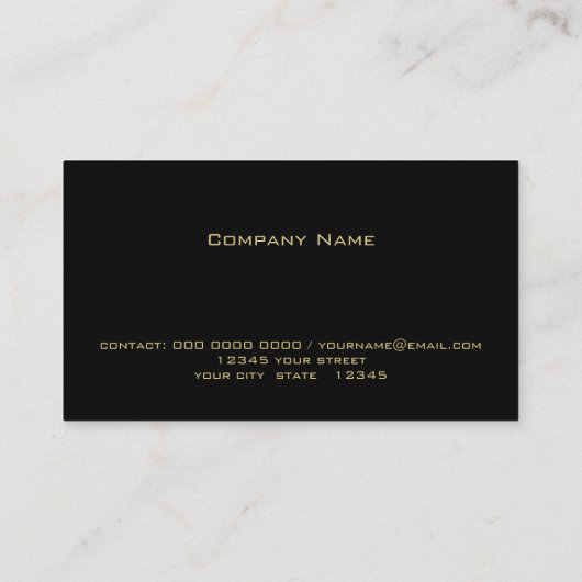 黒モダン色と金ゴールド幾何学的 名刺 (裏面)