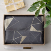 黒モダン色と金ゴールド幾何学的 薄葉紙 (ギフト)