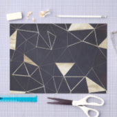 黒モダン色と金ゴールド幾何学的 薄葉紙 (クラフト)