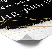 黒モダン色と金ゴールド水色の幾何学的 ポスター (角)