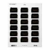 黒モダン色と金ゴールド水色の幾何学的 ラベル (フルシート)