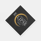 黒モダン色と金ゴールド2024テキサス州総太陽の食 スタンダードランチョンナプキン (角)