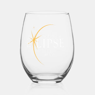 黒モダン色と金ゴールド2024テキサス州総太陽の食 ステムなしワイングラス