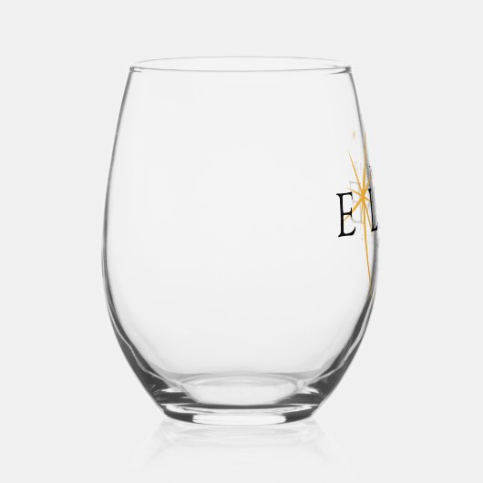 黒モダン色と金ゴールド2024テキサス州総太陽の食 ステムなしワイングラス (右)