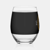 黒モダン色と金ゴールド2024テキサス州総太陽の食 ステムなしワイングラス (右)