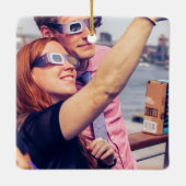 黒モダン色と金ゴールド2024テキサス州総太陽の食 セラミックオーナメント (裏面)