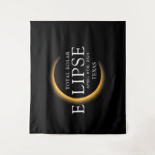 黒モダン色と金ゴールド2024テキサス州総太陽の食 タペストリー (正面)