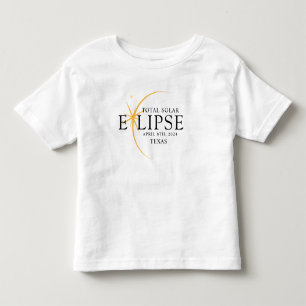 黒モダン色と金ゴールド2024テキサス州総太陽の食 トドラーTシャツ