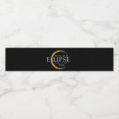 黒モダン色と金ゴールド2024テキサス州総太陽の食 ペットボトルラベル (シングルラベル)