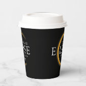 黒モダン色と金ゴールド2024テキサス州総太陽の食 紙コップ (左)