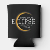 黒モダン色と金ゴールド2024テキサス州総太陽の食 缶クーラー (裏面)