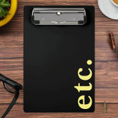 黒モダン色と黄色のはっきりしたタイポグラフィプロフェッショナル ミニクリップボード