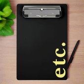 黒モダン色と黄色のはっきりしたタイポグラフィプロフェッショナル ミニクリップボード