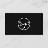 黒モダン色のシンプルプロフェッショナルロゴQRコード 名刺 (裏面)