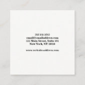 黒モダン色のシンプルプロフェッショナル スクエア名刺 (裏面)