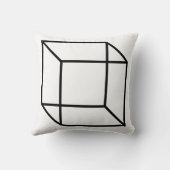 黒モダン色のジオメトリックキューブ輪郭 クッション (裏面)
