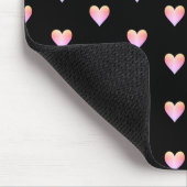 黒モダン色のハートパーソナライズされた名 マウスパッド (コーナー)