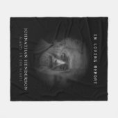 黒モダン色の愛するメモリ写真のトリビュート フリースブランケット (正面(横))