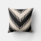 黒モダン色の灰色の幾何学的ストライプなパターン クッション (裏面)