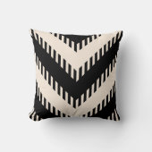 黒モダン色の灰色の幾何学的ストライプなパターン クッション (正面)