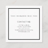 黒モダン色の花（縦線） スクエア名刺 (裏面)