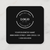 黒モダン色カスタムロゴWebサイトQRコード正方形 スクエア名刺 (正面)