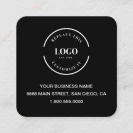 黒モダン色カスタムロゴWebサイトQRコード正方形 スクエア名刺